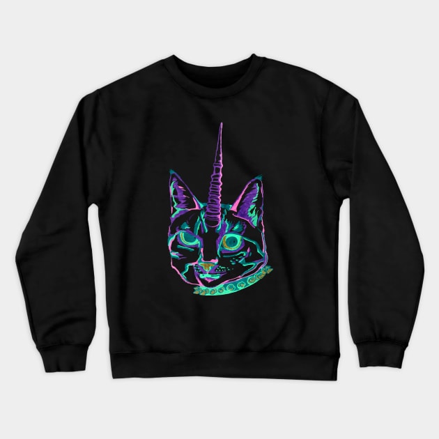 Punk Caticorn Crewneck Sweatshirt by RaLiz